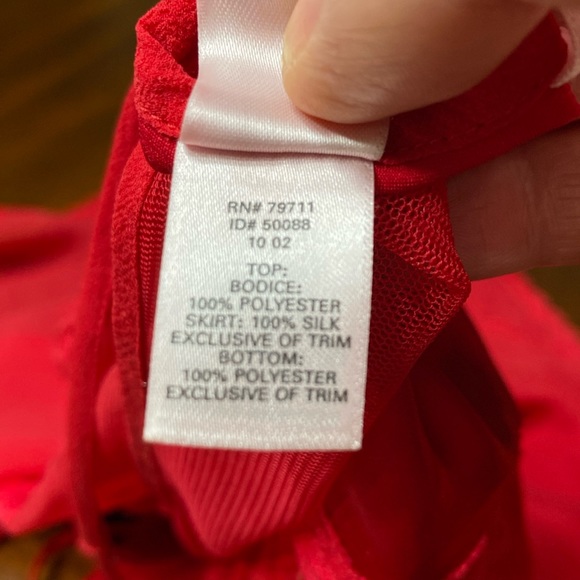 Victorias Secret Red Silk Slip Dress with Sequins  Medium - Picture 9 of 9